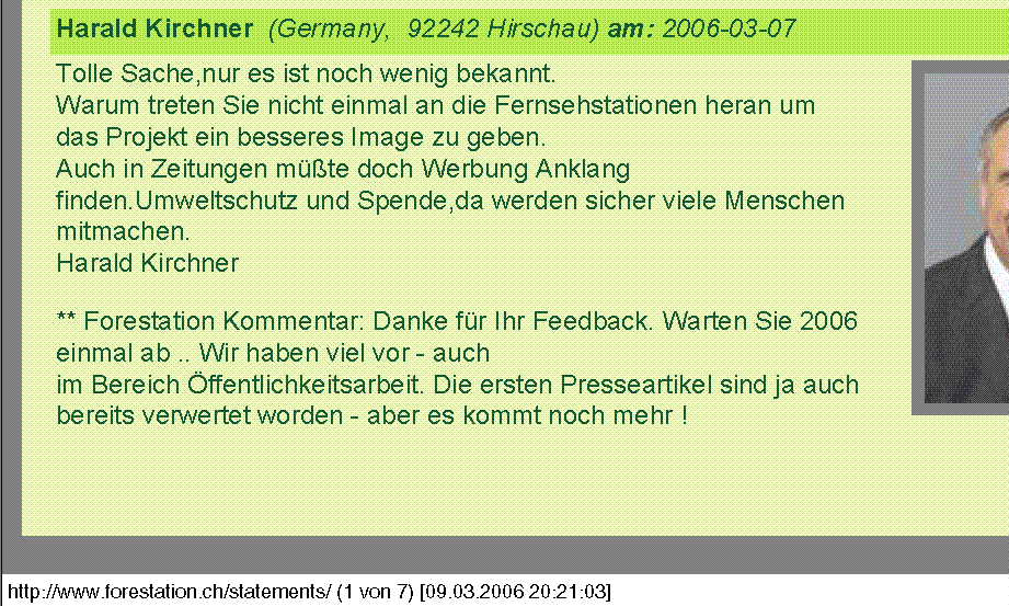 Homepage von forestation.biz