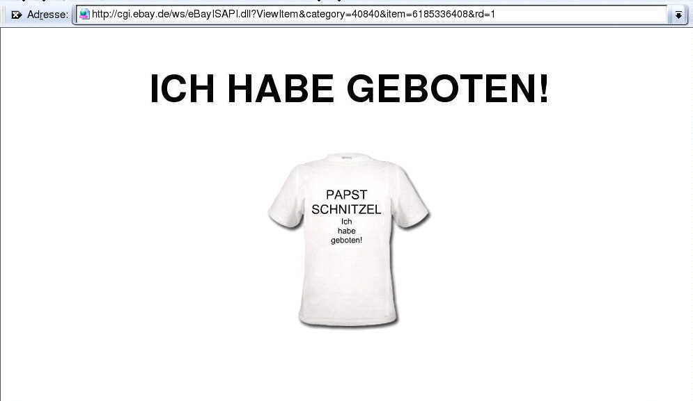 Kultismo: Das T-Shirt *Ich habe geboten*
